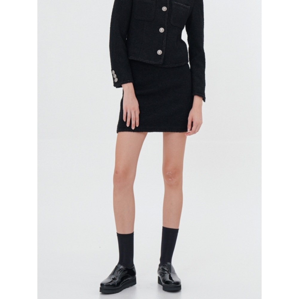 ACUD アルパカツイードミニスカートブラック