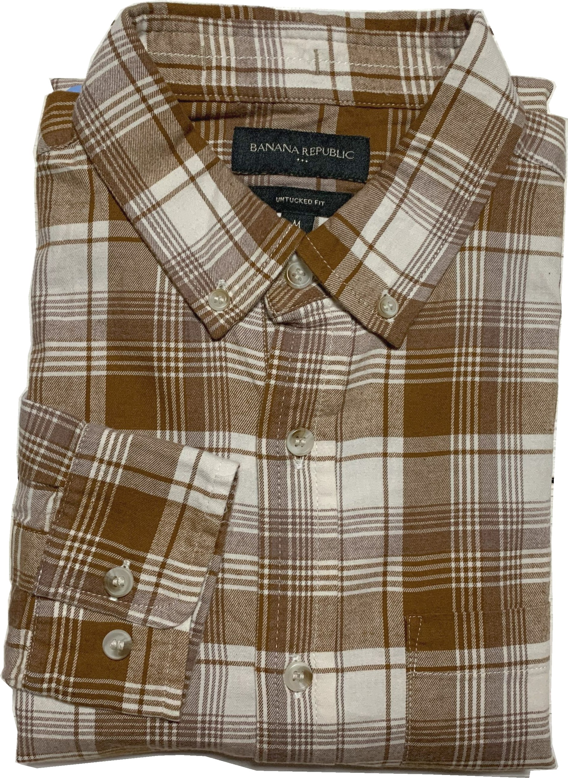 長袖 ボタンダウンシャツ チェック ブラウン メンズ BANANA REPUBLIC BR2-103 8,085円