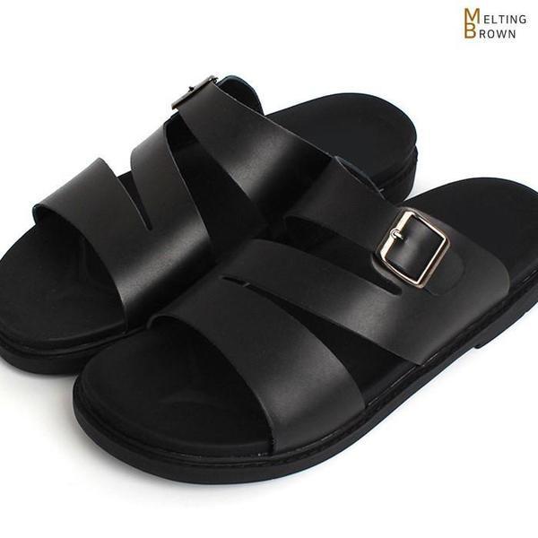 メンズビッグサイズスリッパ 牛革 オフィススリッパ E02