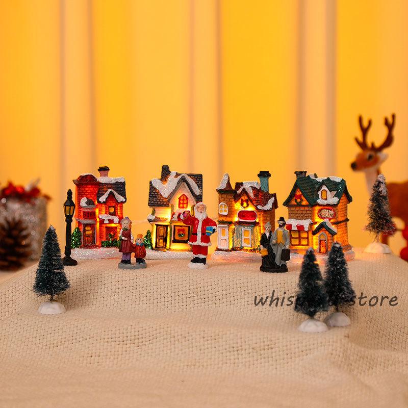 [プレミア新品]クリスマスハウス/10点セット/LEDライト/クリスマスホリデーパーティー/置物ハウス/クリスマスツリー/サンタクロス/ドールハウス/ハウスモデル/飾り 4,409円