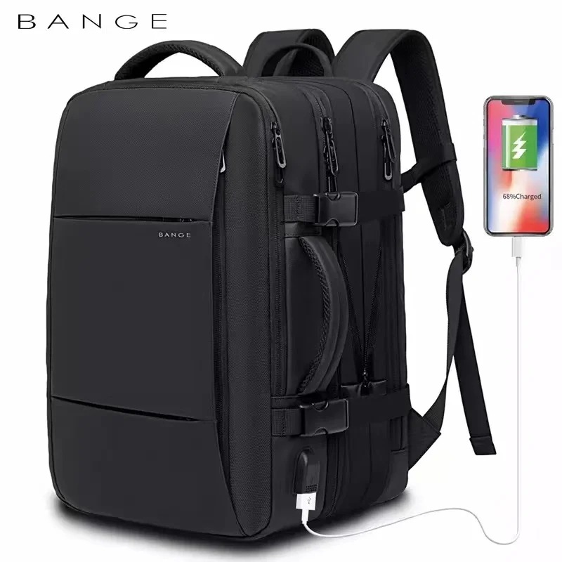 Bange-男性用トラベルバックパック,ビジネス用,拡張可能,USB,大容量,17.3ラップトップ,防水,ファッショナブル - 1524