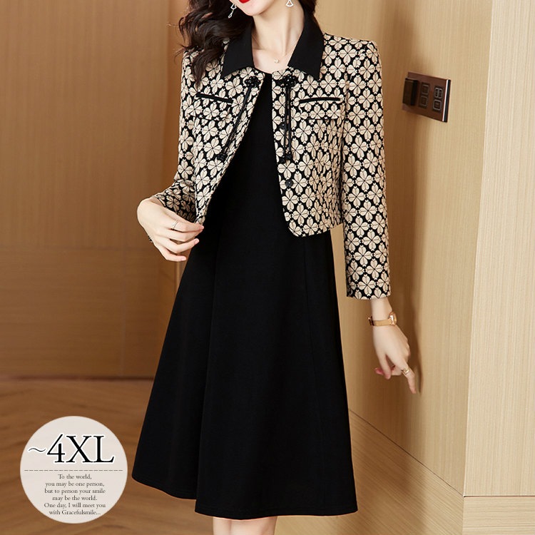 ワンピーススーツ ママスーツ スーツセット レディース 卒園式 卒業式 入園式 入学式 大きいサイズ お呼ばれ 披露宴 結婚式 パーティー 同窓会 30代 40代 50代 ベージュ ジャケット Aラ