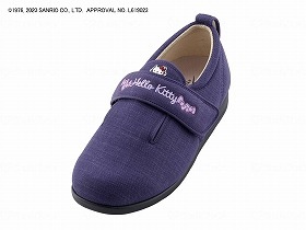 徳武産業 あゆみシューズ 介護靴 施設用 ダブルマジックIII 3E（ハローキティ） 紫 両足Lサイズ 010501