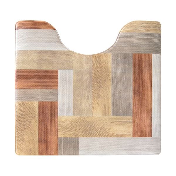 (まとめ) オカ 拭いてお手入れするトイレマット 約55×60cm ウッド 1枚 (×3セット)