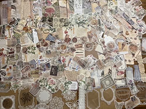 なんと！1040枚！大容量！WiseA PAX Tokyo‐stickerセット コラージュ 素材 シール ステッカー 紙素材 フレークシール レトロ デザインペーパー キット 紙モノ 硫酸紙 和紙