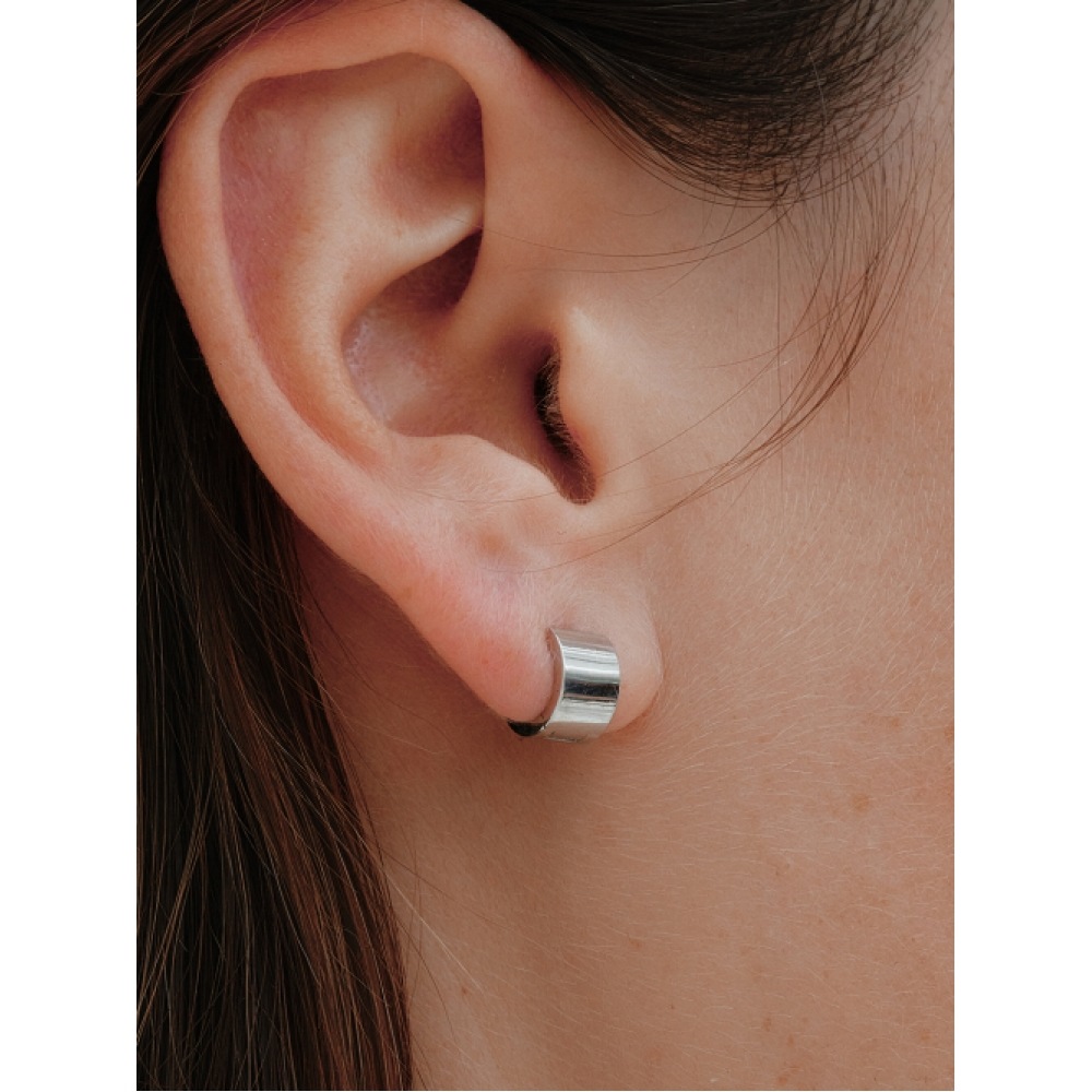 LUNNE シルバー 925 ソリッドフラットワンタッチピアス #LSE111