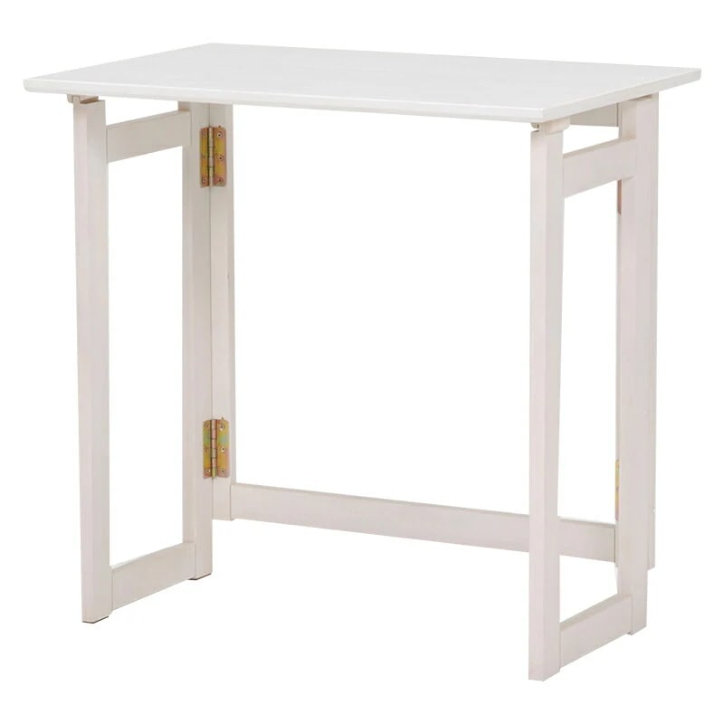 折りたたみテーブル(ホワイトウォッシュ)　MT-7680WS簡単に折りたためて狭い隙間にも収納が可能機能的で省スペースなテーブル