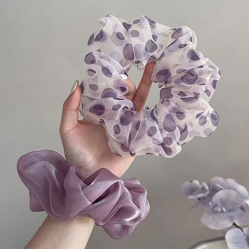 【1点ご購入 で10点プレゼントいたします】夏の紫色の波点-控えめでレトロモダンな肥腸圏気質頭花皮筋高級感絹糸