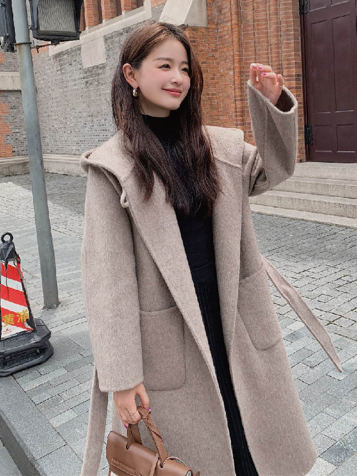 チエスターコート レディース ロングコート フード付き コート トレンチコート 羽織 アウター 秋 冬 コート ウール混 エレガント カジュアル 体型カバー 暖かい ゆったり シンプル フォーマル