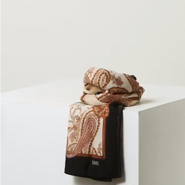 ブラウンロゴプリント ウール混紡スカーフ DCSC5F072W2_s