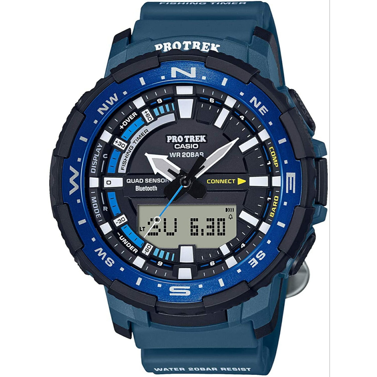 Casio 腕時計 カシオ 時計 プロトレック アングラー 日本産 Protrek Angler Line 釣り Prt 0 2 アウトドア フィッシュメモ メンズ ブルー系 話題 おしゃれ 人気