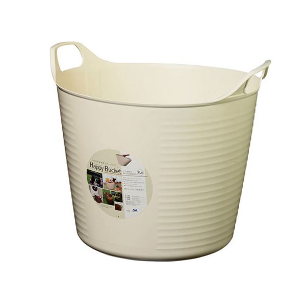 [5セット] ヒマラヤ化学 ハッピーバケット 丸 Mサイズ アイボリー MMT51845X5