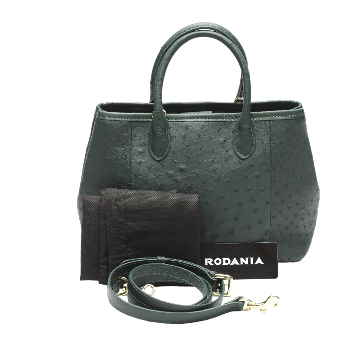 オーストリッチ 訳あり 2WAYバッグ グリーン