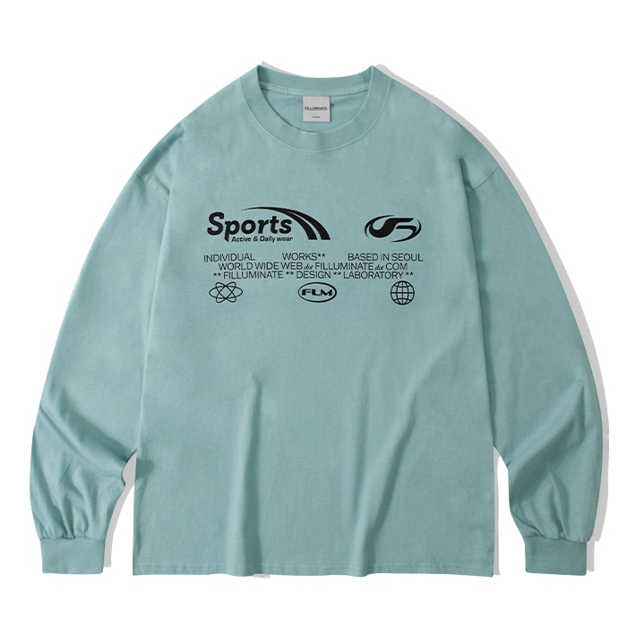 オーバーフィット レーシング ロング スリーブ-ブルー