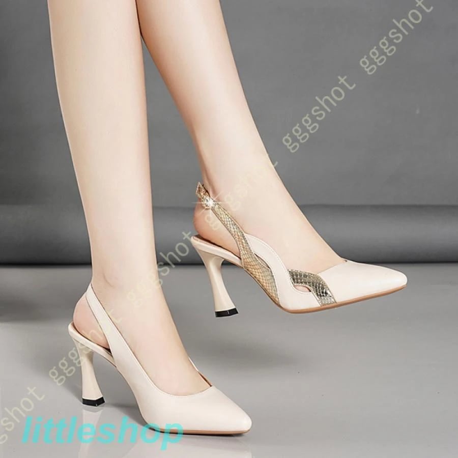 【急速出荷!】ヒールパンプス ハイヒール パンプス レディース スムース ヒールパンプス バックストラップ 春 夏 秋 サンダル ポインテッドトゥ ピンヒール エレガント orange