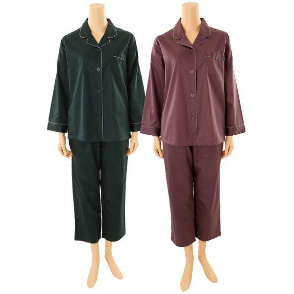 最初の価格170,000ウォン 女性 綿100手 主査 モダン ソリッド 室内着 パジャマ OPA9257W