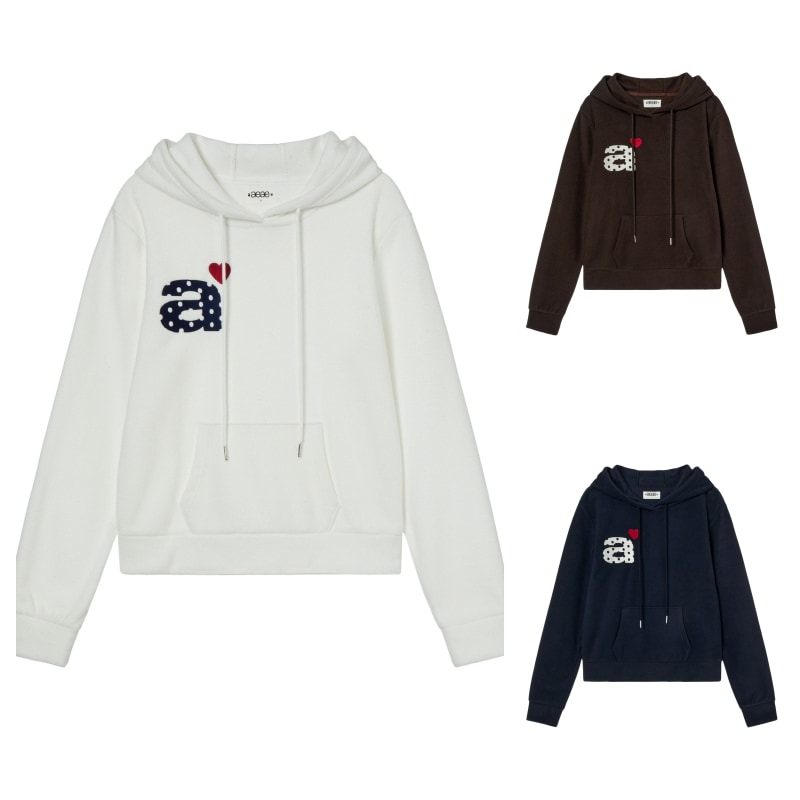 【aeae】 25FW DOT SMALL LETTER FLEECE HOODIE : 3COLORS