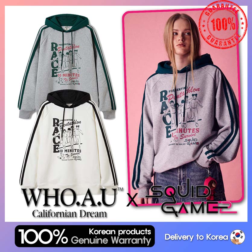 [公式正規品] [WAU x SQUID GAME] フーアーユー トラック ライン フード 2種 Track Line Hoodie 2color / ユニセックス