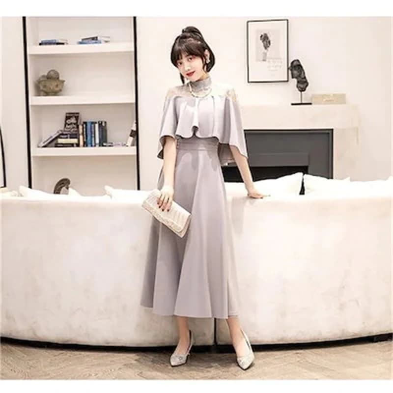 パーディー 演奏会 パーティードレス レースドレス おしゃれ 結婚式 お呼ばれ ミモレ丈 お呼ばれ 二次会 成人式 フォーマル ワンピース ドレス パーティー