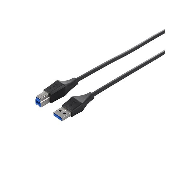 (まとめ) バッファロー ユニバーサルコネクター USB3.0 スリムケーブル (A)オス-(B)オス ブラック 1m BSUABSU310BK 1本 (×4セット)