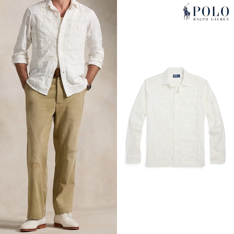 [ポロラルフローレン] クラシックフィット パッチワーク ワークシャツ / WHITE 28,329円