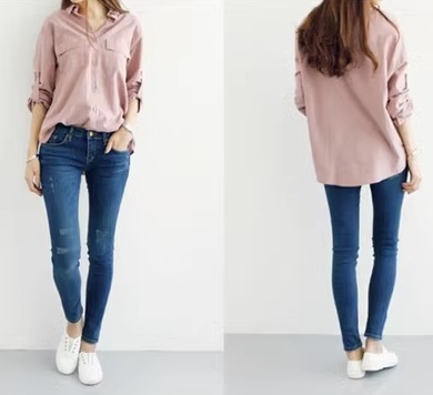 トップス シャツ ブラウス 長袖 襟付き シャツカラー デザイン ボタン オーバーサイズ 美ライン ニュアンス 胸ポケット 軽やか ドラマチック リラックス ナチュラル かわいい 大人可愛い きれいめ