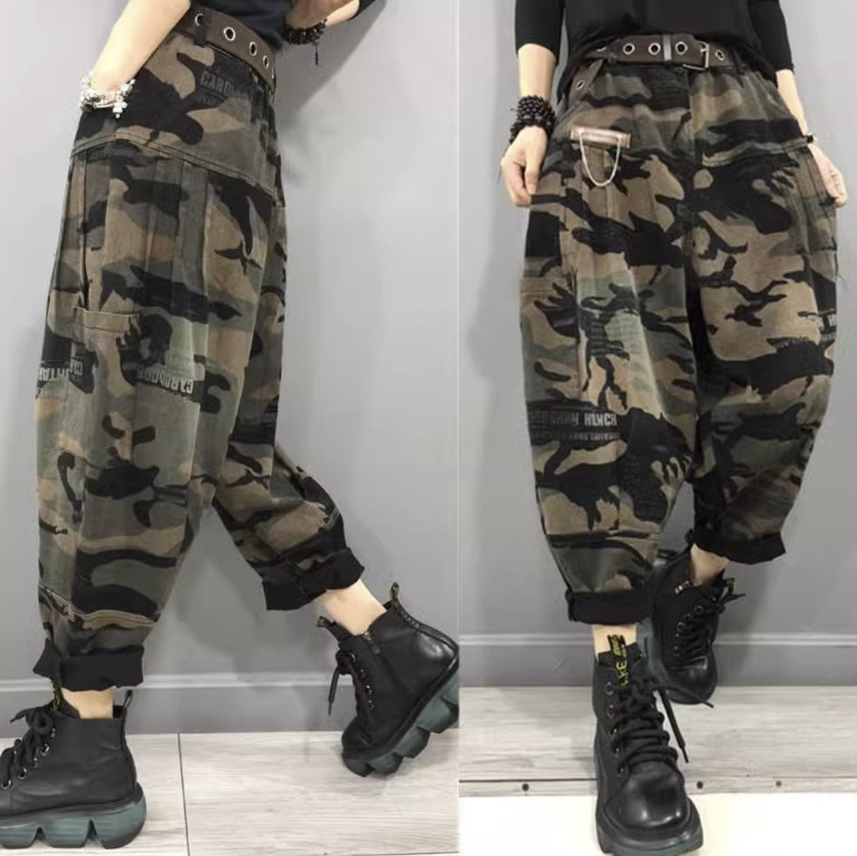 ボトムス ズボン バギーパンツ カジュアルパンツ カーゴパンツ ジョガーパンツ 九分丈 9分丈 アンクル丈 ワイド ポケット ハイウエスト シンプル カジュアル おしゃれ お洒落 かっこいい ルーズ