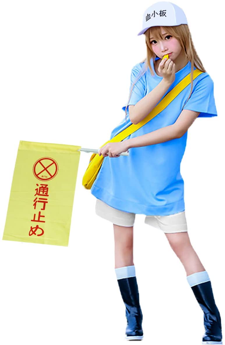 衣装 はたらく細胞 血小板 コスチューム 仮装 ワンピース ズボン tシャツ 帽子 豪華5点セッ