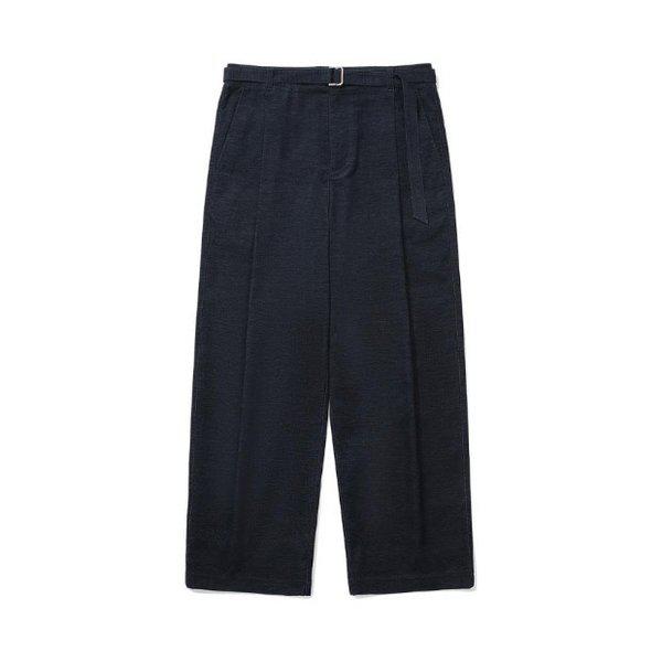 M パンツ CQK CO2403PT06-IN モールスキン ワンタック ワイドフィット ベルテッド パンツ インディゴ