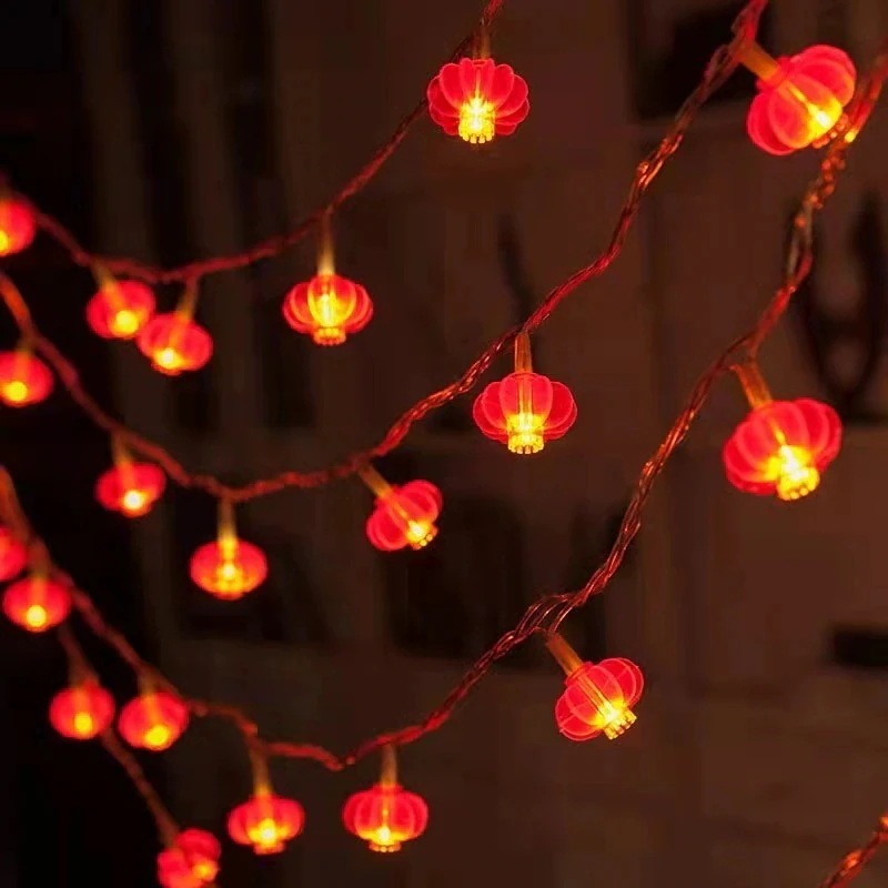 Ledソーラー装飾ランタン新年と春祭りの中庭照明アレンジメントレッドランタンストリングライト30%までに制限