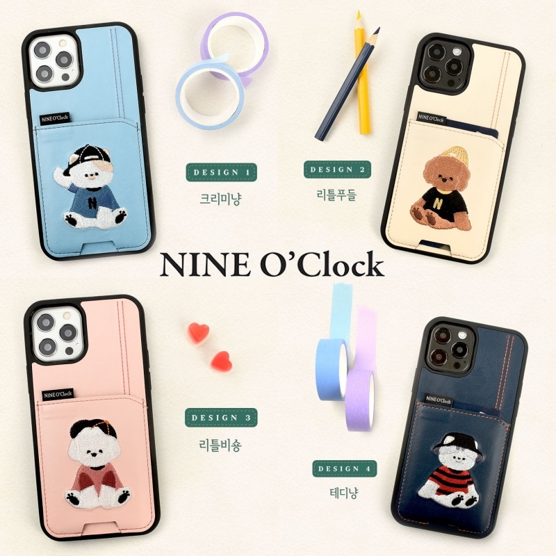 【NINE OClock】 ASTRO ラキ 着用 Minimal Friends カードバンパー刺繍ケ