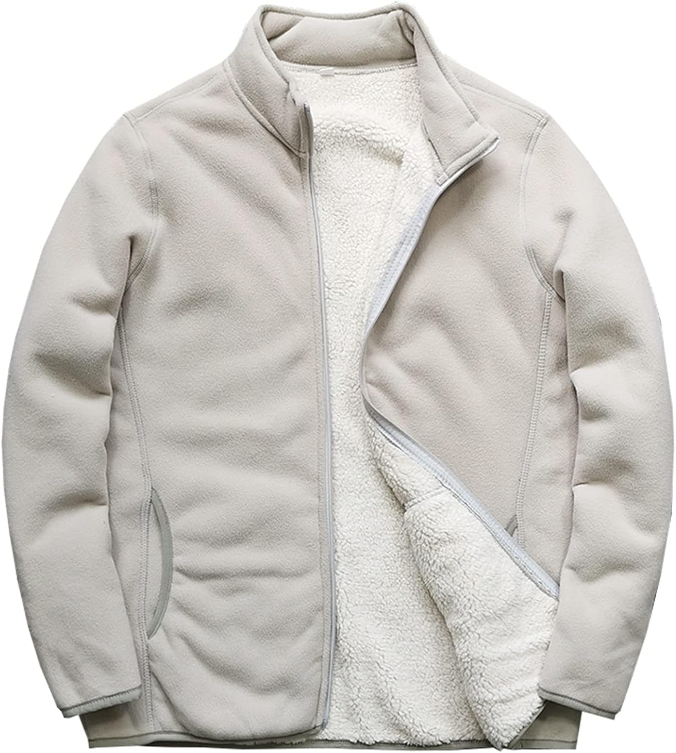 ボアブルゾン メンズ ジップアップコート 厚手 秋冬 防寒着 無地 前開きパーカー 立ち襟 裏起毛 フリース 無地 保温 シンプル カジュアル スタジアムジャンパー アウター 着回し力 通勤通学