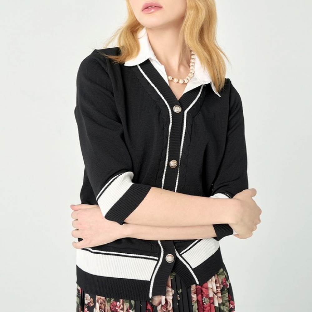 (マックスカルティッジオ) シャツカラーラインカーディガンブラウス