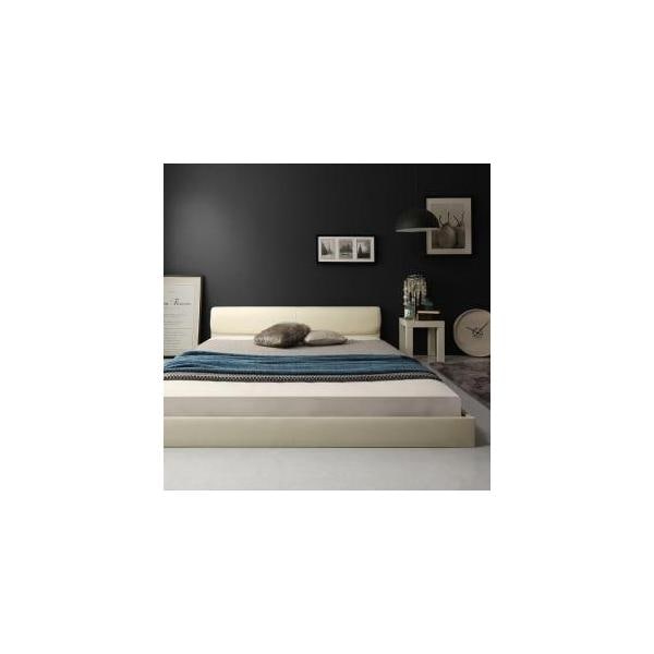 高級感のある　モダンデザインレザーフロアベッド GIRA SENCE ギラセンス 国産カバーポケットコイルマットレス付き ダブル