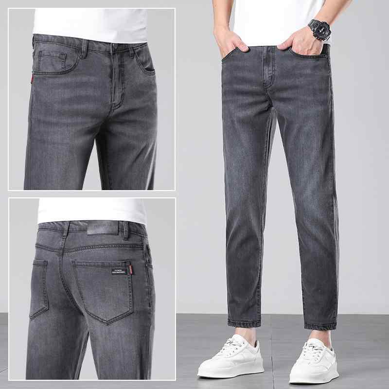 メンズ ファッション 服 オシャレ シンプル 大人 かっこいい 大きいサイズ ストリート 紳士服 冷感 九分丈 ジーンズ スリムフィット ズボン 夏 薄型 通気性 アイス フィール ストレッチ パンツ