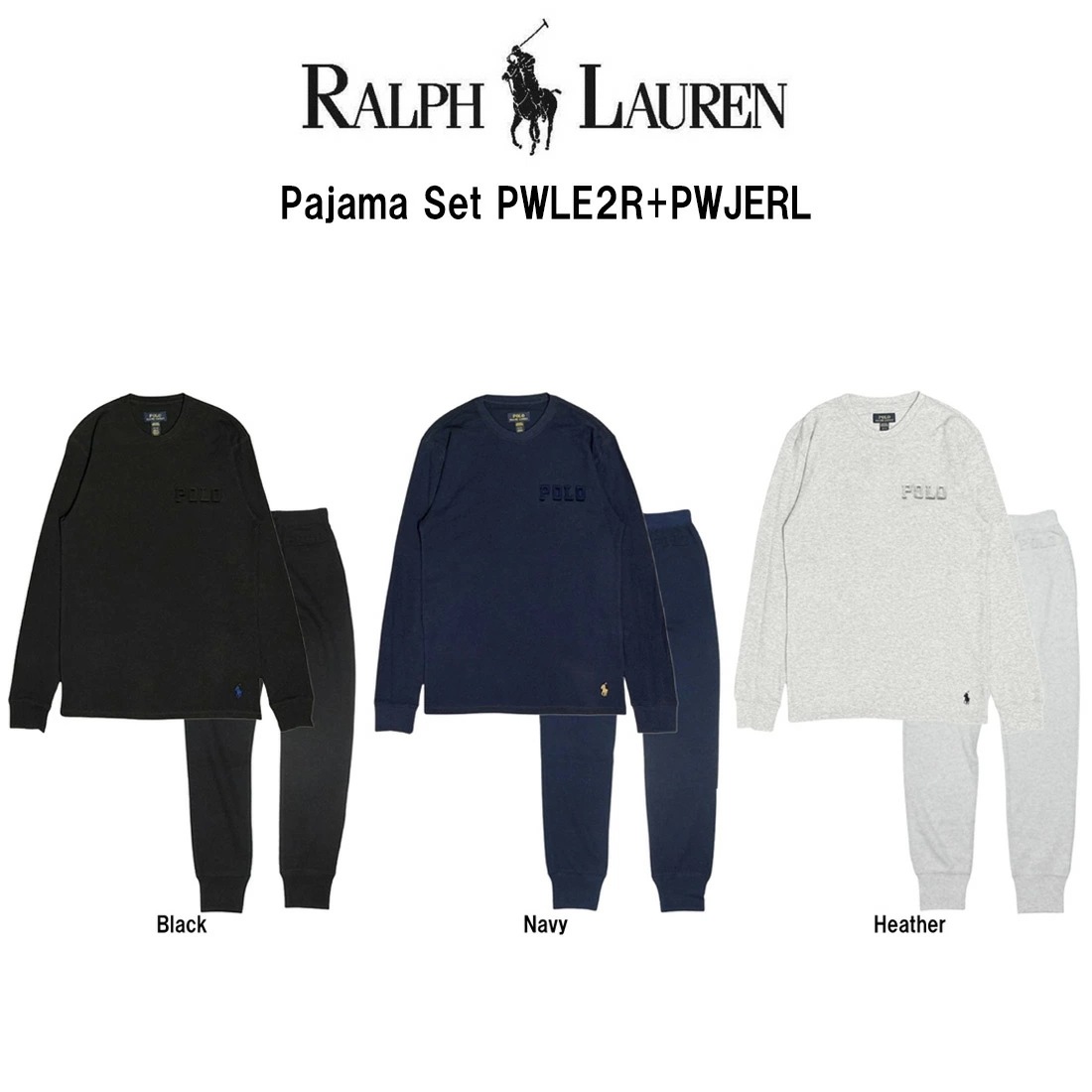 POLO RALPH LAUREN ルームウェア パジャマ セットアップ Tシャツ ジョガーパンツ ワッフル生地 ロゴ 部屋着 メンズ PWLE2R+PWJERL