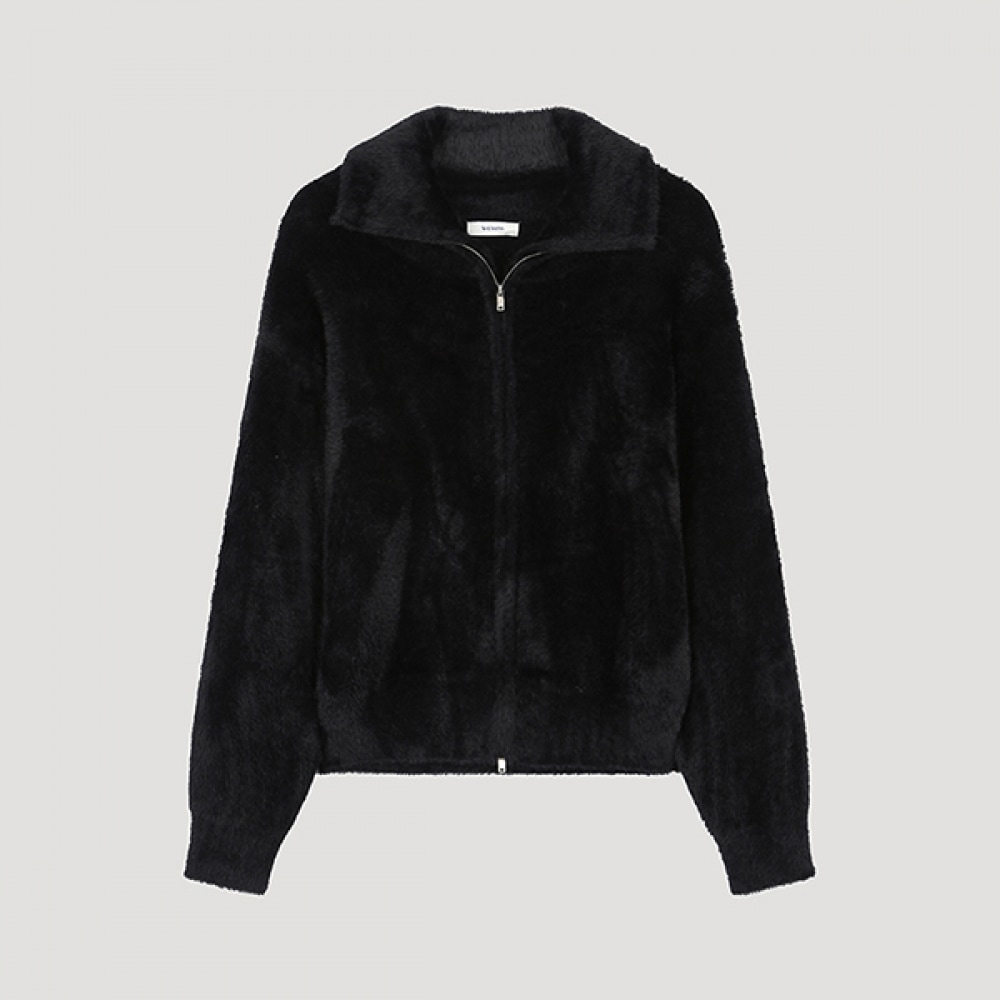 (Shes Miss) ヘアリーツーウェイジップアップカーディガン_SSKCDO42570_BK 5,347円