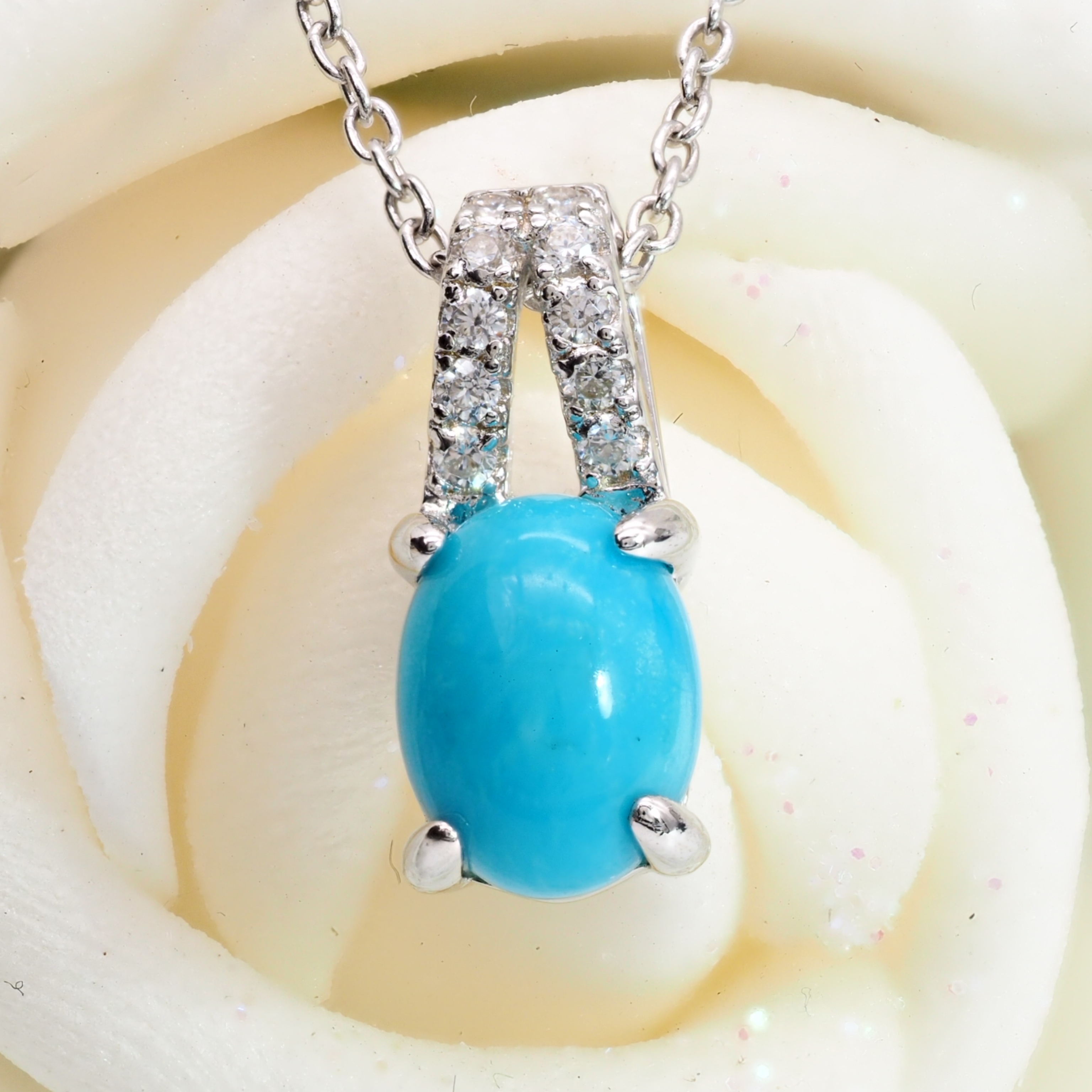 天然 天然 ターコイズ ダイヤモンド ネックレス トルコ石 上品 数量限定！ 華奢 ジュエリー ペンダント 誕生日 バレンタイン 宝石 貴金属 ジュエリー 冠婚葬祭 セミフォーマル デート