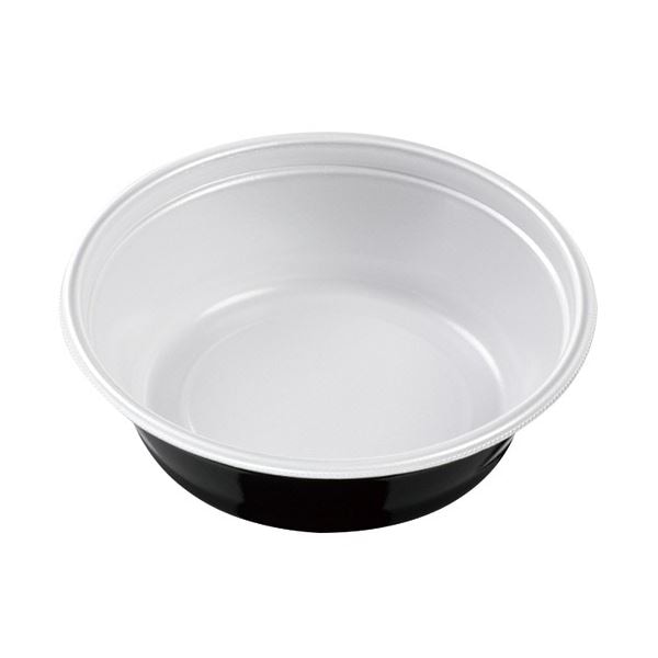 （まとめ）エフピコ DLV麺20（58） 本体浅型 白黒 1パック（50枚） [x3セット]
