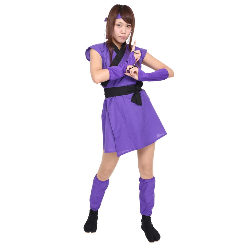 コスプレ 仮装 Patymo くノ一 紫(忍者，NINJA) 【 コスプレ 衣装 ハロウィン 仮装 レディース 服 コスチューム 忍者 和服 ニンジャ 大人用 パーティーグッズ 和風 にんじゃ 余興