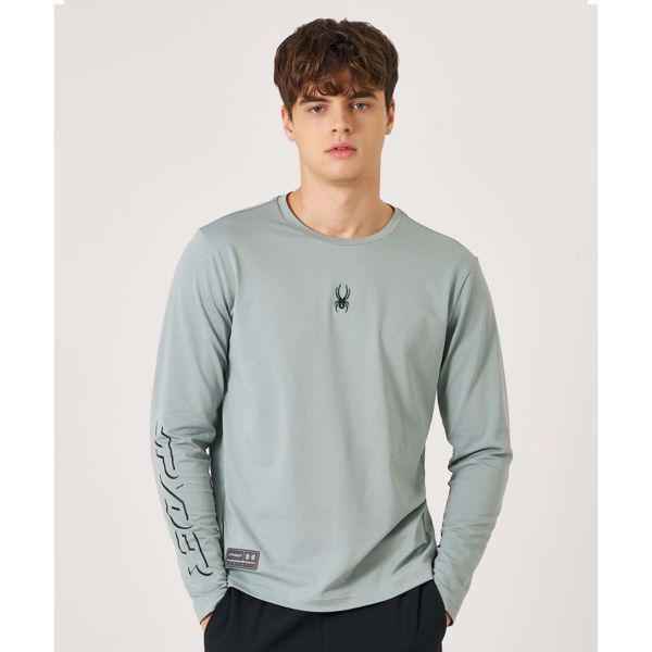 男性ストレッチピケ長袖TシャツSPKFCNRL201MLGN 659816