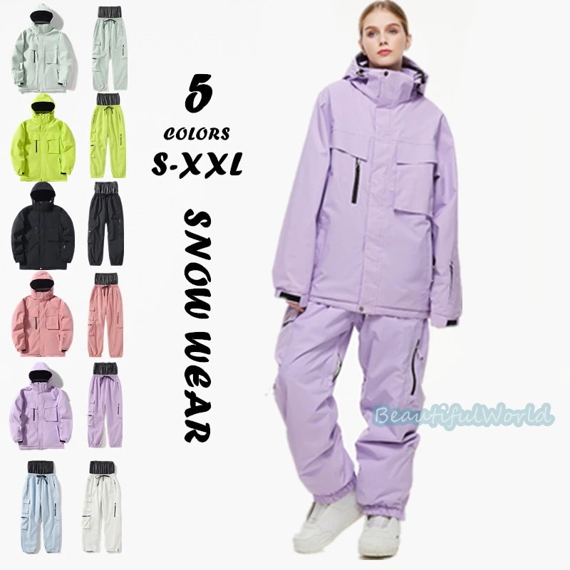 スノーボードウェア上下スキーウェア上下セットメンズレディーススノボウェアジャケットパンツ男女兼用スノーウェア撥水防風保温雪遊び