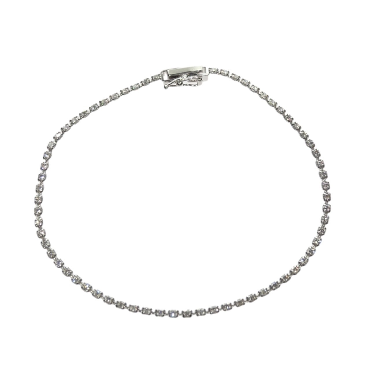 【未使用品】テニスブレスレット K18WG 750 ホワイトゴールド ダイヤモンド 1.00ct 1.0ct 1ct 66石 レディース メンズ ジュエリー アクセサリー ダイヤモンドブレス 74,195円