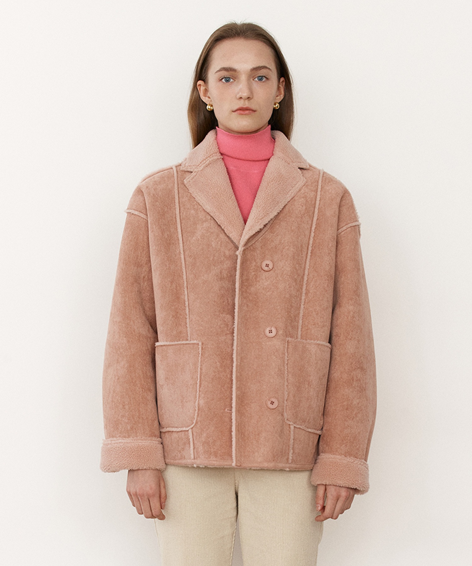 ロラローラリバーシブルマスタングジャケットピンク