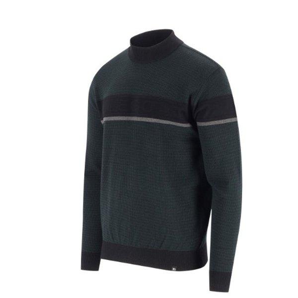 男性 秋 胸ロゴ ボーダー モックネック セーター 6K53402_722YS