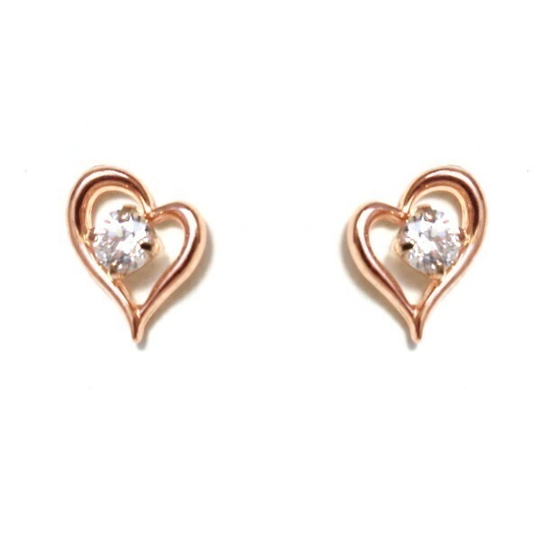 ピアス レディース ハートモチーフ ピアス ジュエリー K10ピンクゴールド