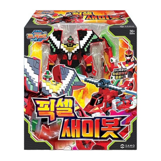 [正規品] ミニ特攻隊 ピクセルサミーボット/ピクセルパワーボット/ボルト/ピクセルパワーボット/赤色/自動車変身/ハイパーキング合体/変身ロボット/SEMIBOT/正品