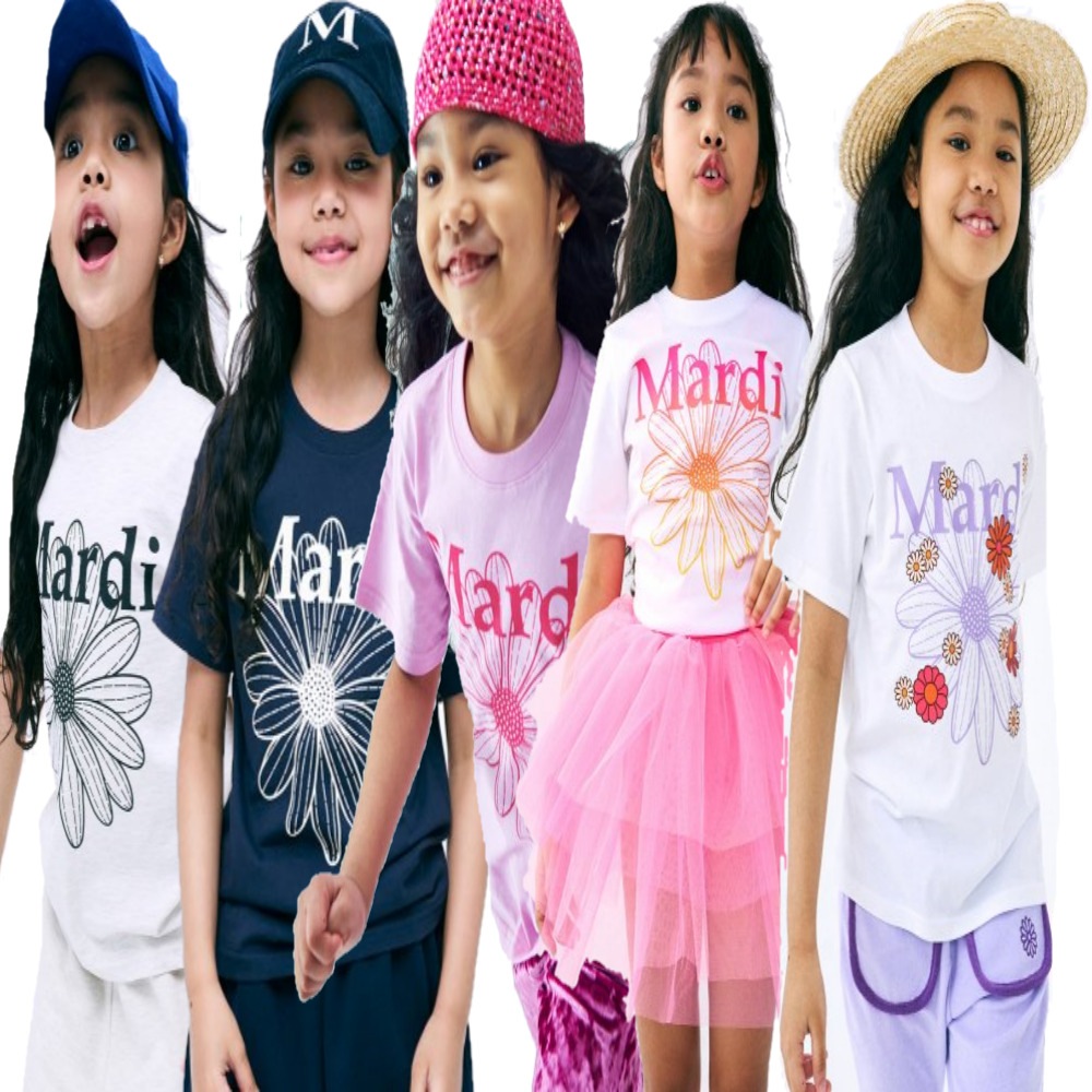 Mardi Mercredi キッズ用Tシャツ【まお】 Mardi Mercredi tシャツ KIDS TSHIRT FLOWERMARDI キッズ 子供服
