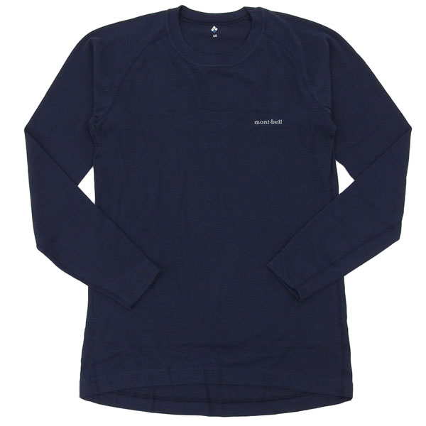 モンベル アンダーウェア メンズ インナー Sサイズ ネイビー ジオライン L.W.ラウンドネックシャツ RS1107732NV mont-bell