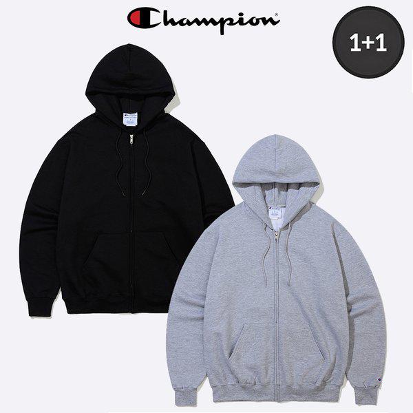 (1+1) S800 パワーブレンド 裏起毛 フードジップアップ